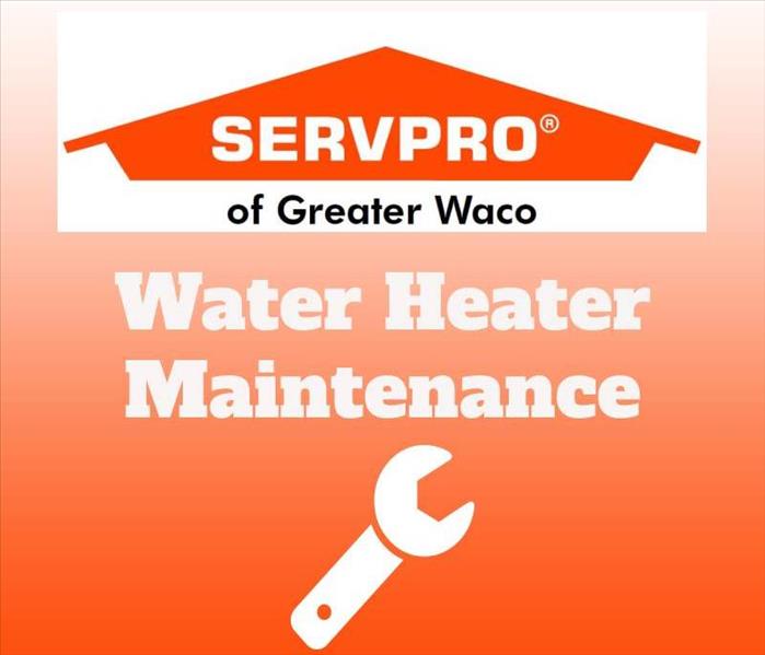 The SERVPRO of Greater Waco logo with water heater maintenance tech and wrench symbol